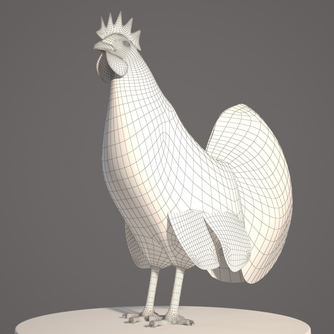 3d model rooster