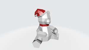 3D Low-Poly Christmas Bear
