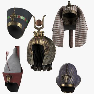 3D Royal Headdresses Of Ancient Egypt model