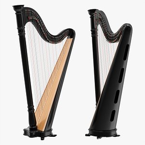 Harp 40-string 03 3D model