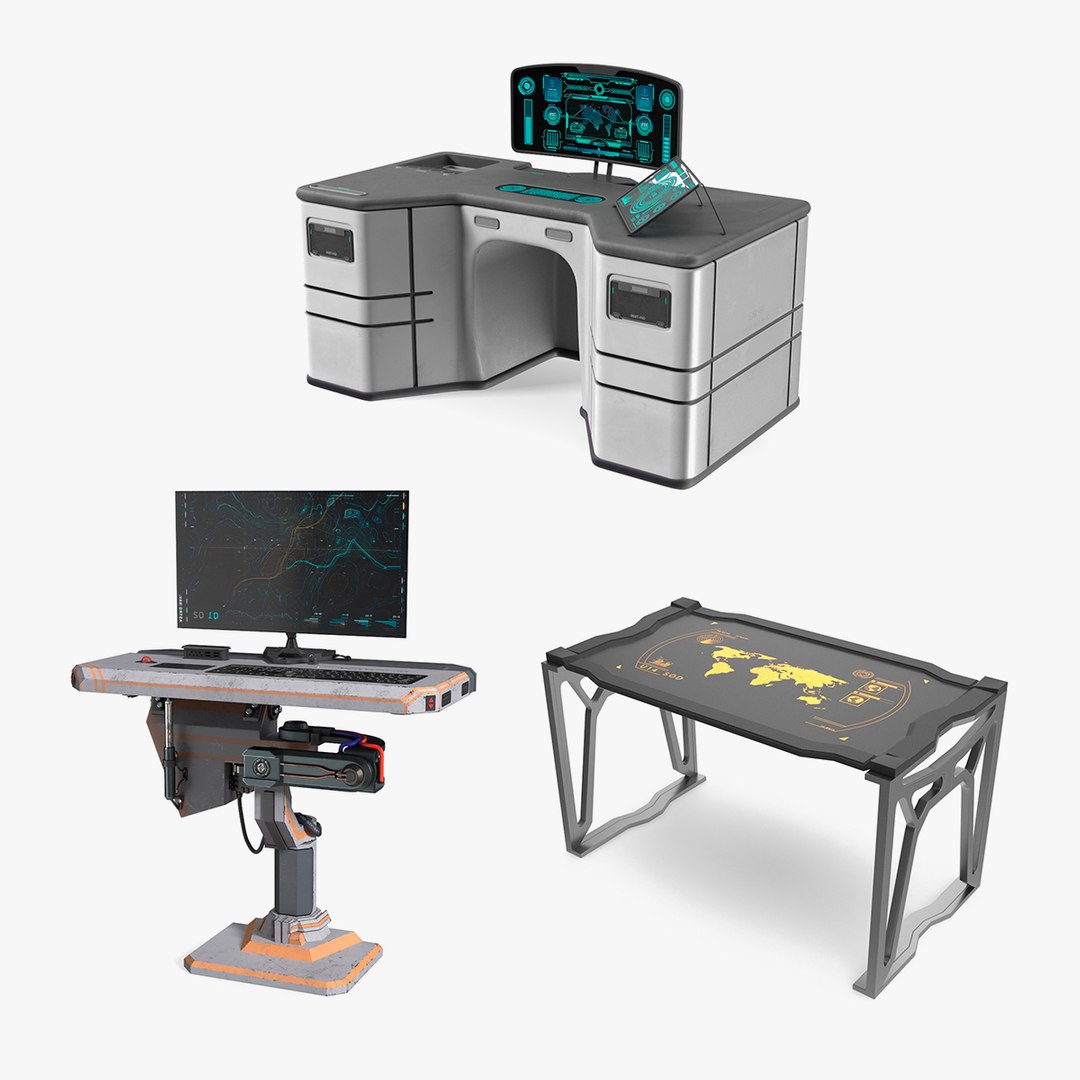 Sci Fi Tables Collection 3D model preview