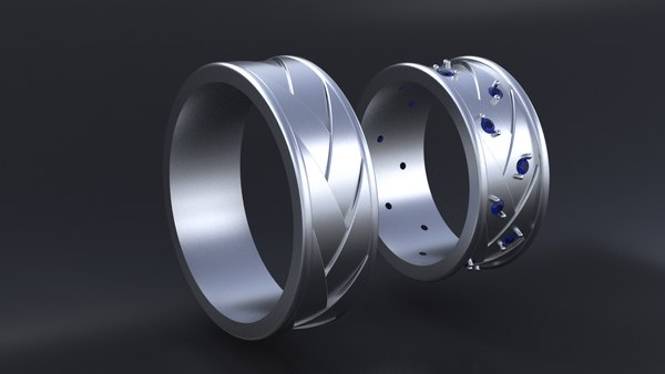 3D Wedding Band-rings cnc or 3D print model model TurboSquid