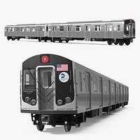 MTA R160 Subway Train with Two Connected Cars Silver
