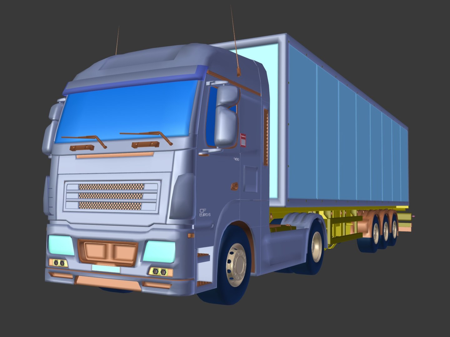 Container Truck 3d Model