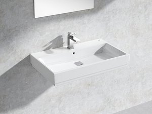 3D cube wall-hung basin 80