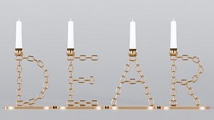 Dear Bronze Candleholder 3D Model True Renders UV 4K PBR Textures