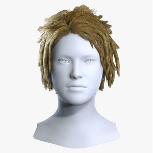 3D Realistic Blonde Dreadlocks Hairstyle 3D Asset