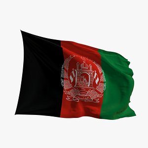Realistic Animated Flag - Microtexture Rigged - Put your own texture - Def  Afghan 2013 - 2021 model