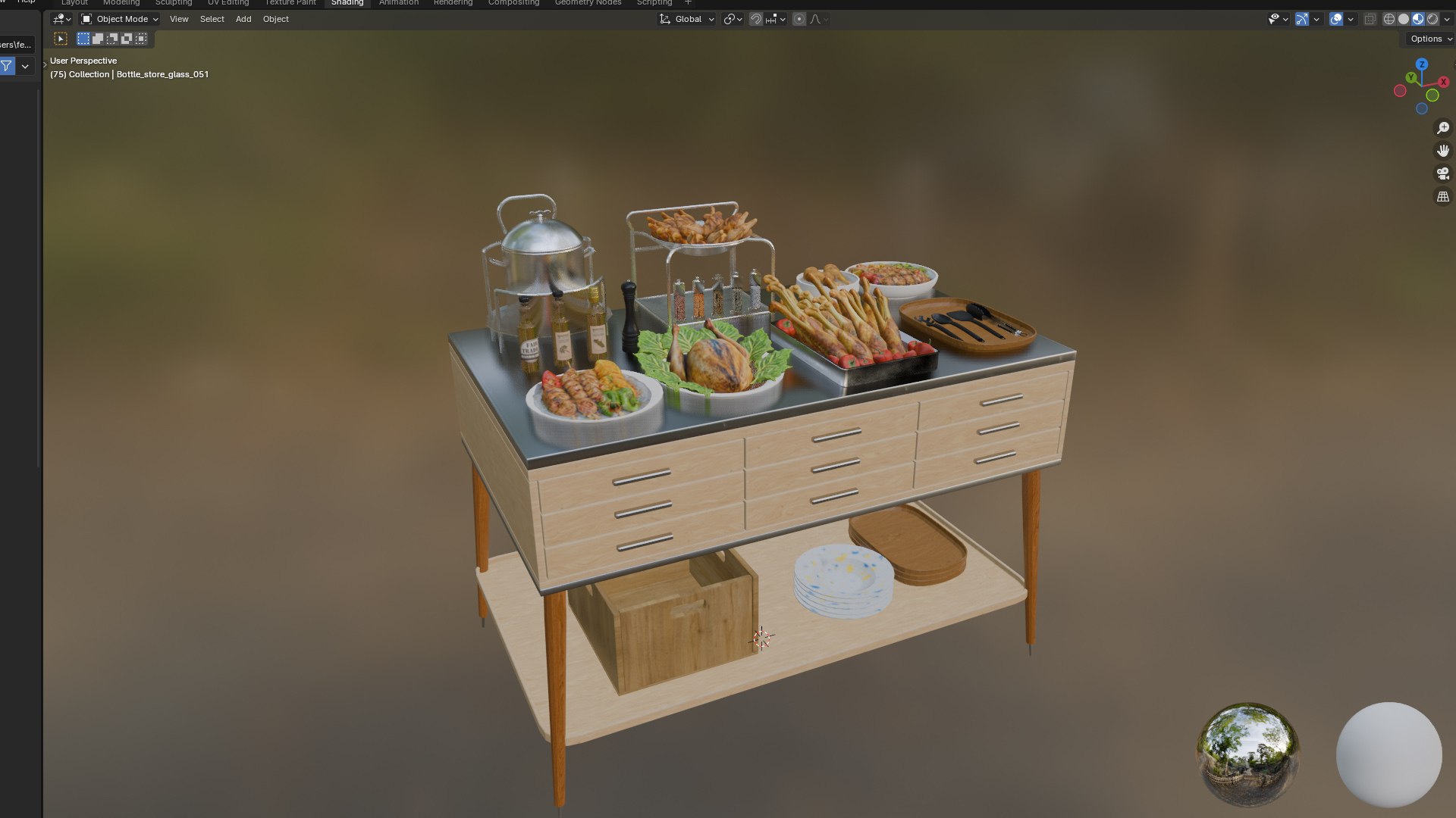 FoodServingTableWithChicken 3D - TurboSquid 2272777