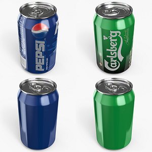 3D Beverage Cans 330 ml PBR Collection 3