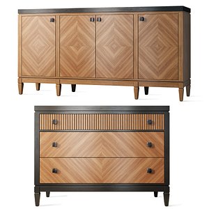 Sideboard Dresser Foxtrot Siver 3D model