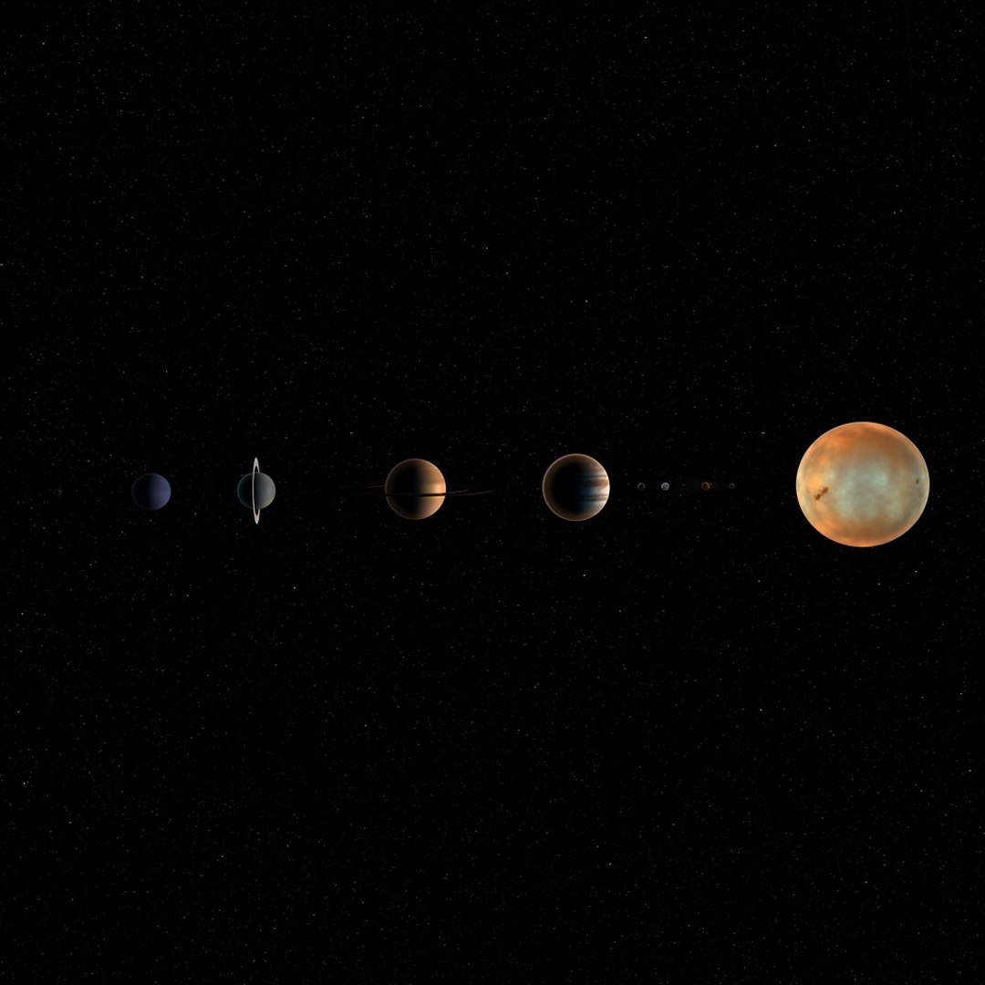3d Solar Sun Planets Model