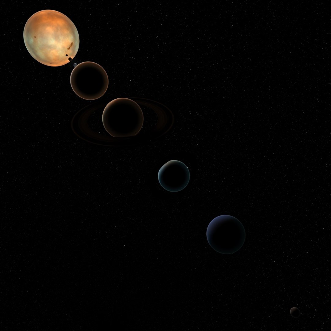 3d Solar Sun Planets Model