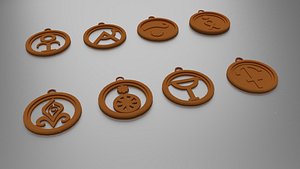 26 greek mythology pendants 3D model