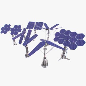 3D model Scifi solar panel collection