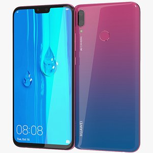 3D model realistic huawei y9 2019