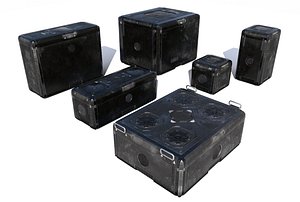 Sci Fi old dark cargo crates