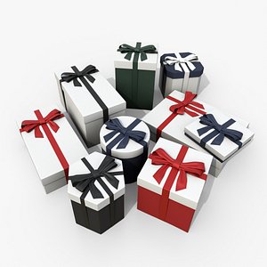 3D Gift Boxes - Signature Styles with Tied Ribbon Bow