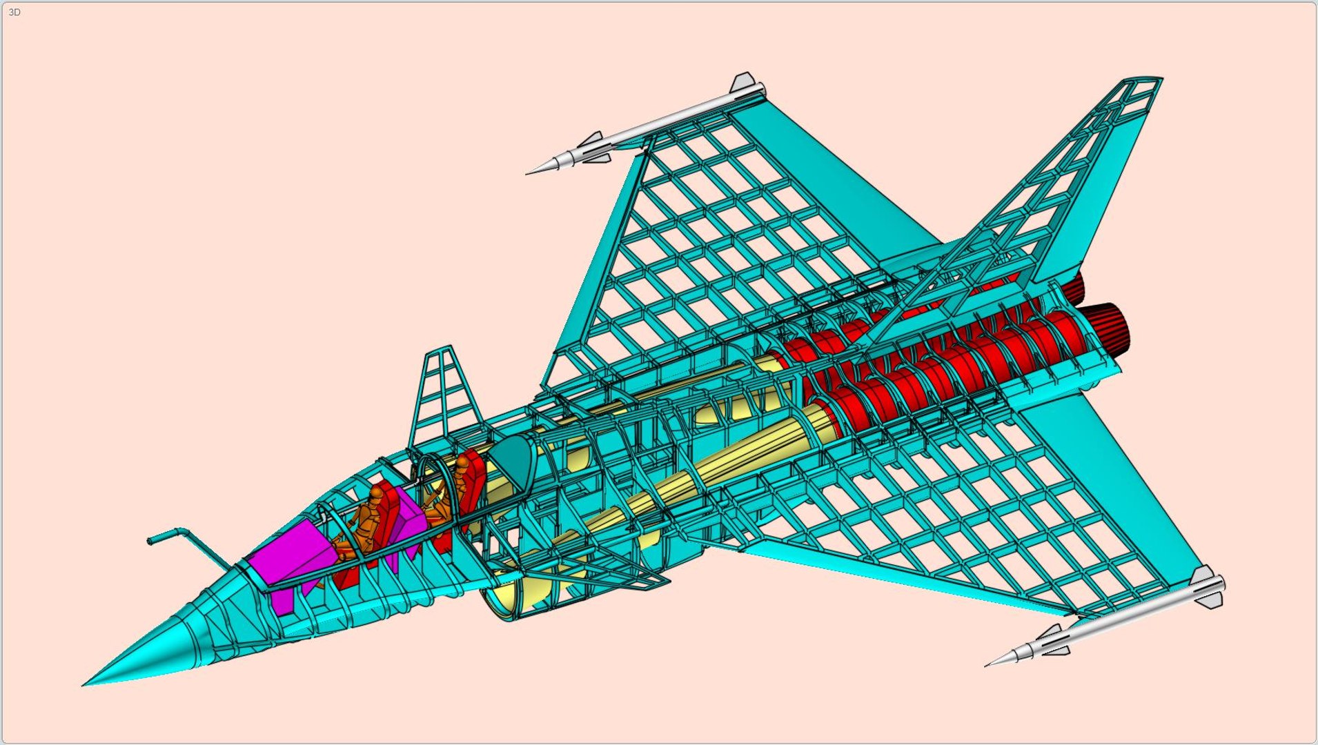 3d Model French Rafale Aircraft Solid