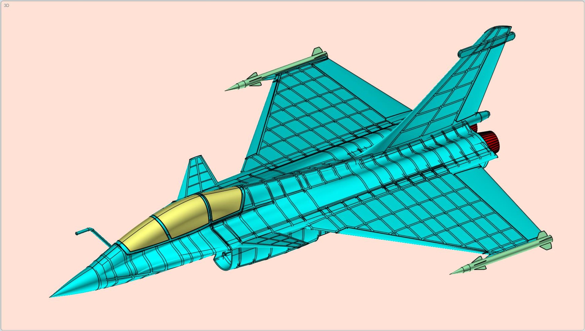 3d Model French Rafale Aircraft Solid