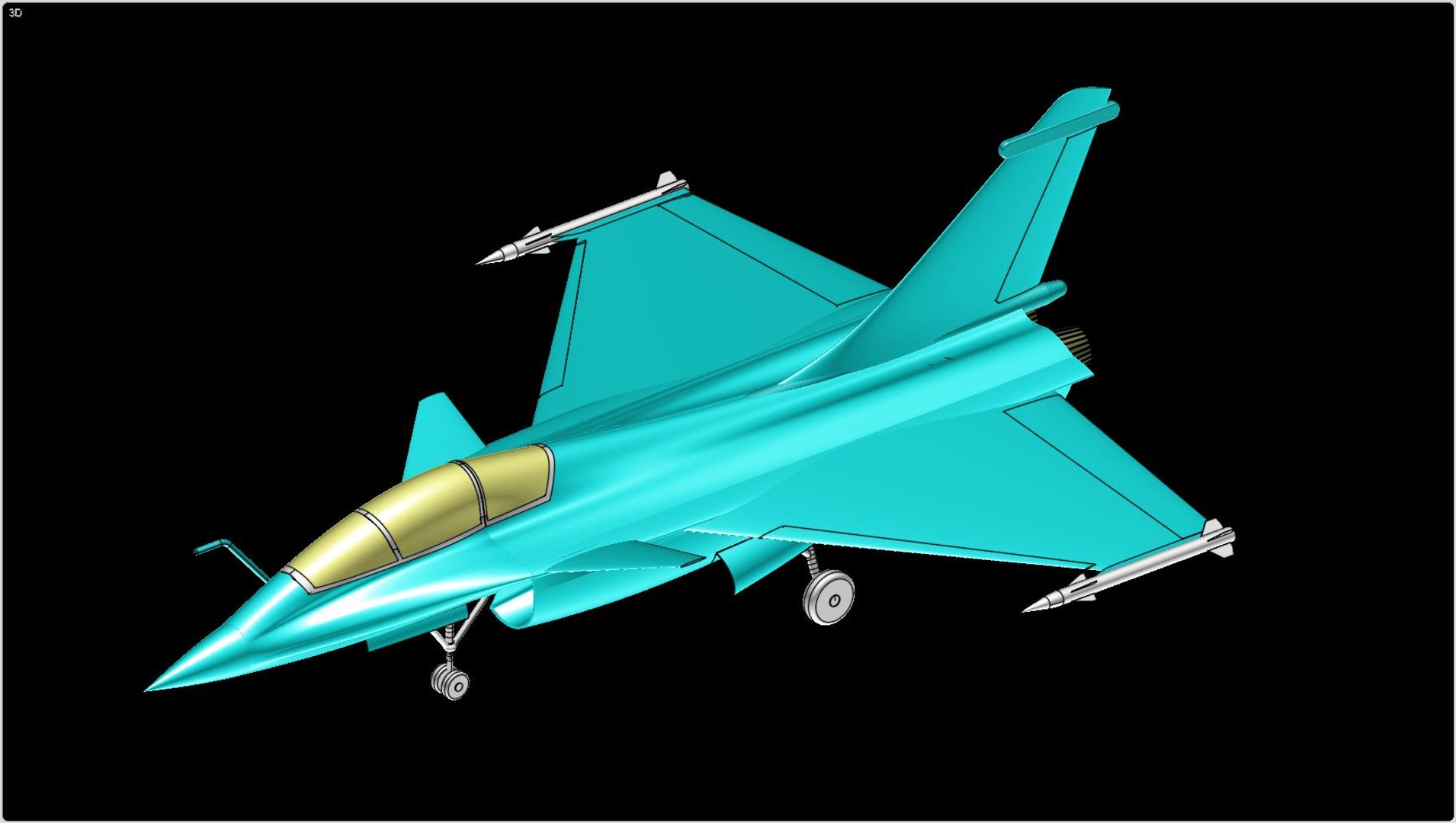 3d Model French Rafale Aircraft Solid