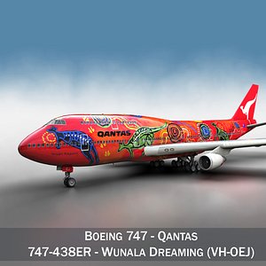 3d - qantas wunala dreaming model