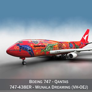 Boeing 747 - Qantas Wunala Dreaming