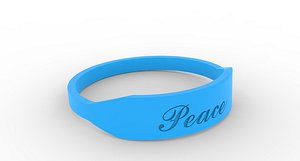 3D Peace Ring Female Blue