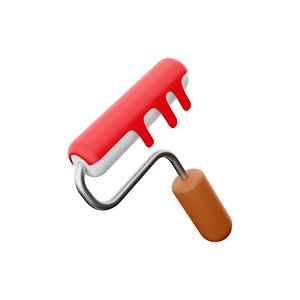 3D paint roller icon