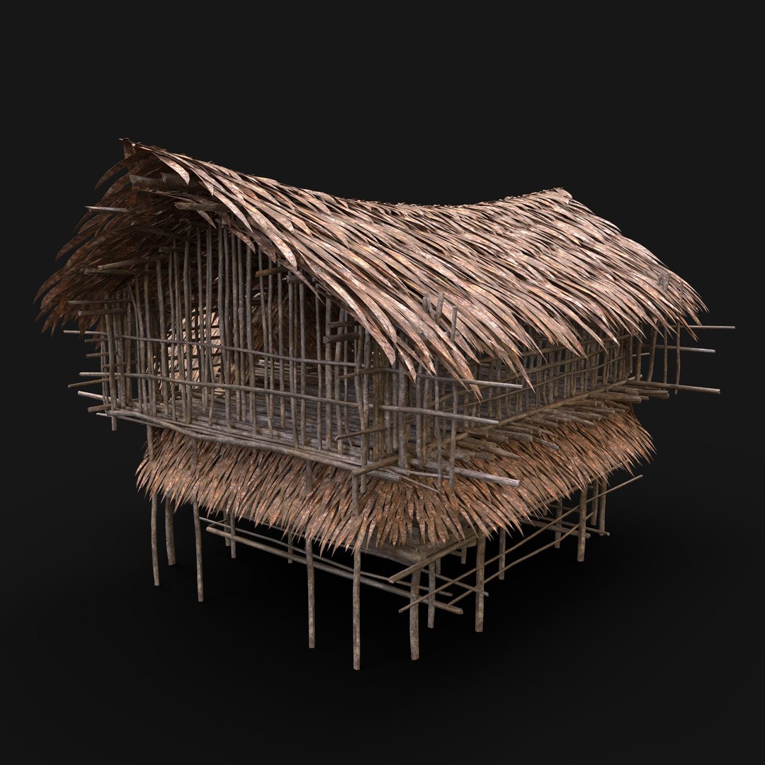 TRIBAL JUNGLE PRIMAL HUT HOUSE REED SILO STORAGE SURVIVAL AAA | 3D model