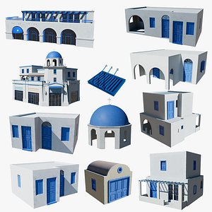 3D Casual Santorini Modular Buildings
