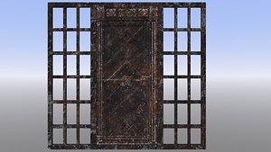 3D dungeon gate rusty