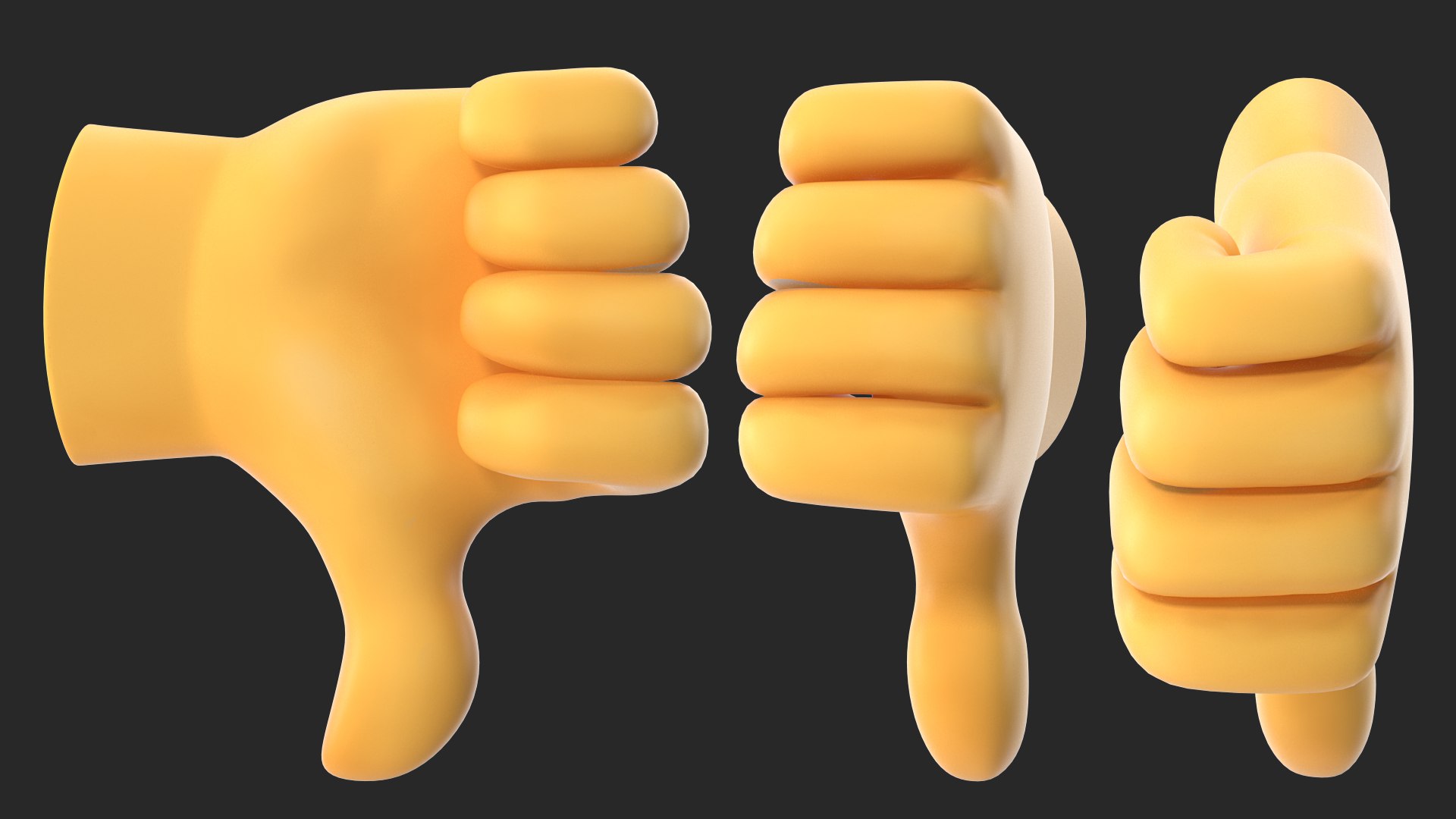 Thumbs Down Emoji Gesture 3D https://p.turbosquid.com/ts-thumb/ig/3k56qG/Zf/thumbs_down_gesture_emoji_004/jpg/1775168007/1920x1080/fit_q87/8985a0952b90d674f3c4482f9c626060f1b05821/thumbs_down_gesture_emoji_004.jpg