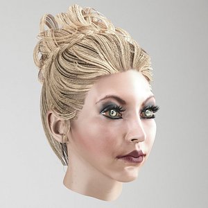 Female hair low-poly
