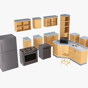 Kitchen 3D Modular kit 3D model