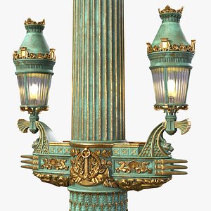 Street Lamp Columna Rostrata Hight Low Poly
