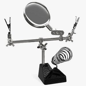 Helping Hands with Magnifier and Soldering Iron Stand Rigged for Modo