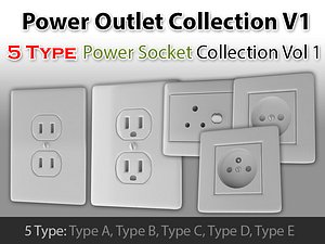 3d model power outlet v1 c