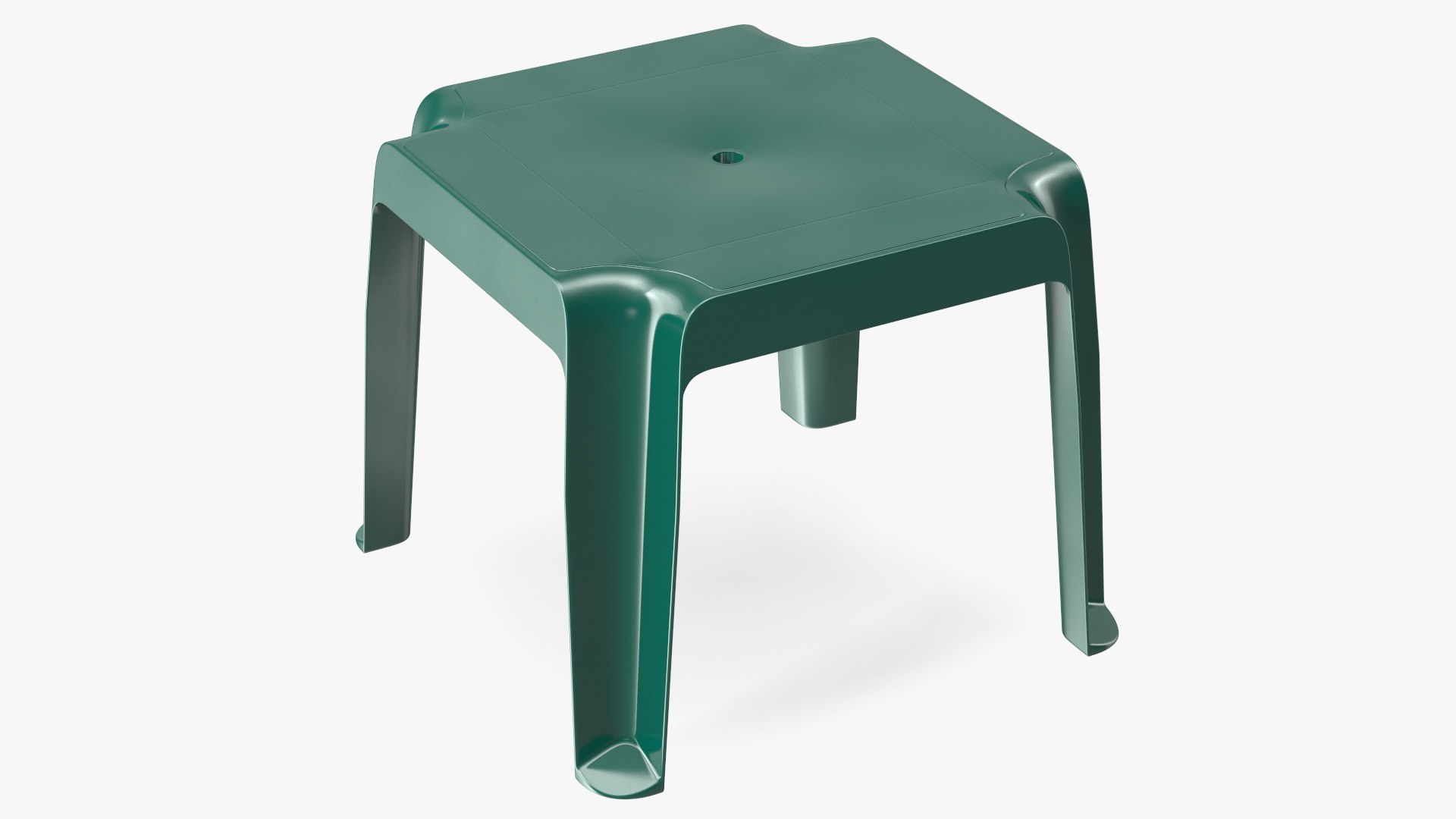 Plastic Square Patio Side Table Green 3D model preview