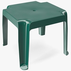 Plastic Square Patio Side Table Green