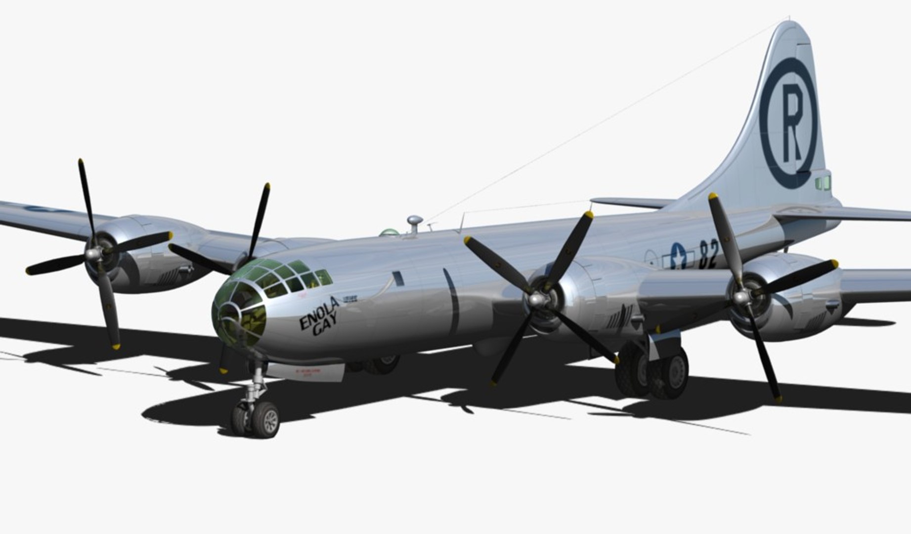 B-29 Superfortress Enola Gay 3d Model