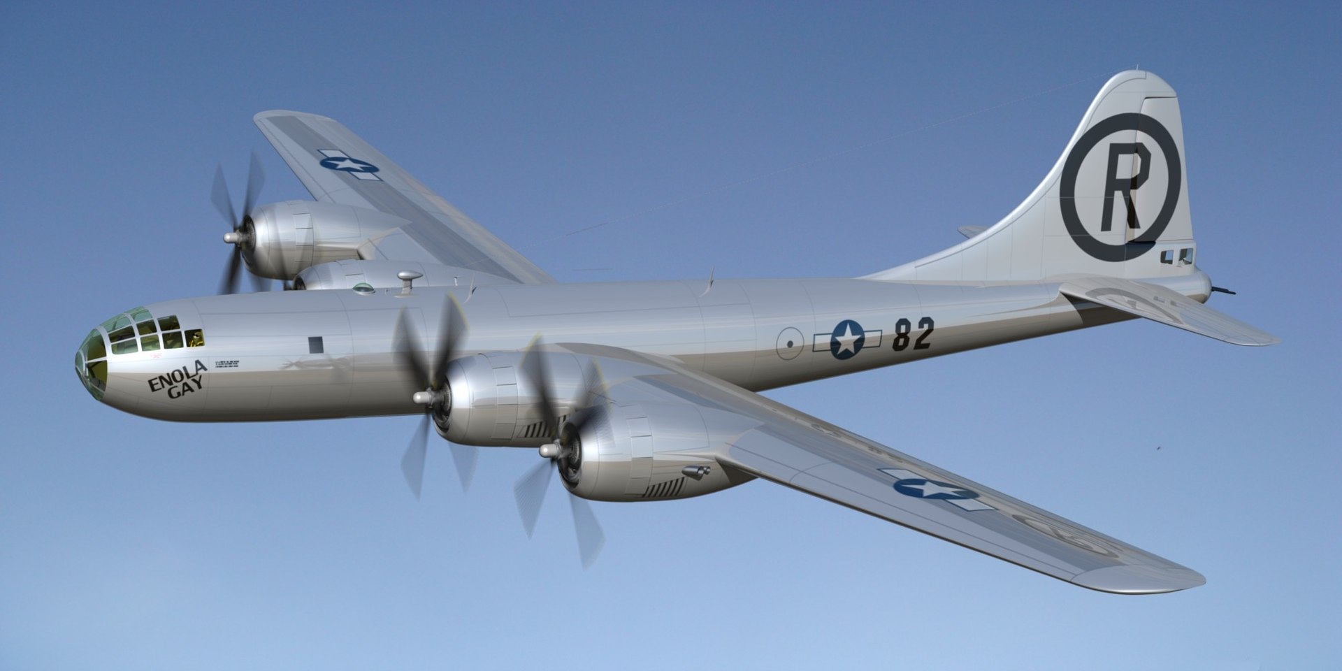 B-29 Superfortress Enola Gay 3d Model