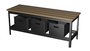 3D Bench with drawers