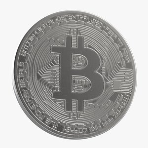 3D Bitcoin 4 Silver model