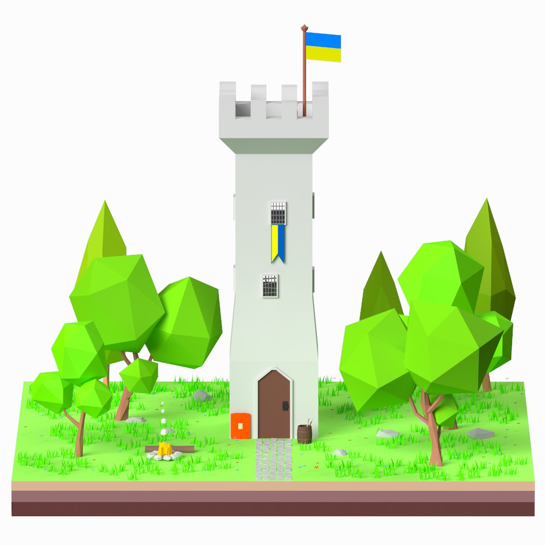 Cartoon tower scene model - TurboSquid 1679398