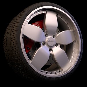 wheel brakes tyre 3d model
