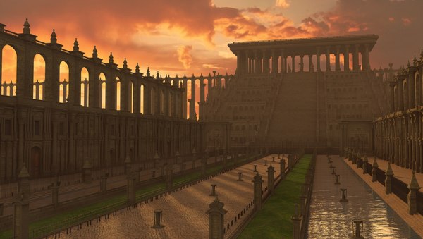 3D модель Окружающая среда греческого храма в стиле фэнтези - TurboSquid  1713681