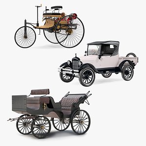 vintage transport 2 carriage 3D model