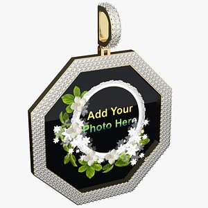 Photo Frame Pendant one and half INCH 3D model