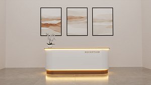 3D Reception Counter Model for Cinema 4D and Corona Renderer